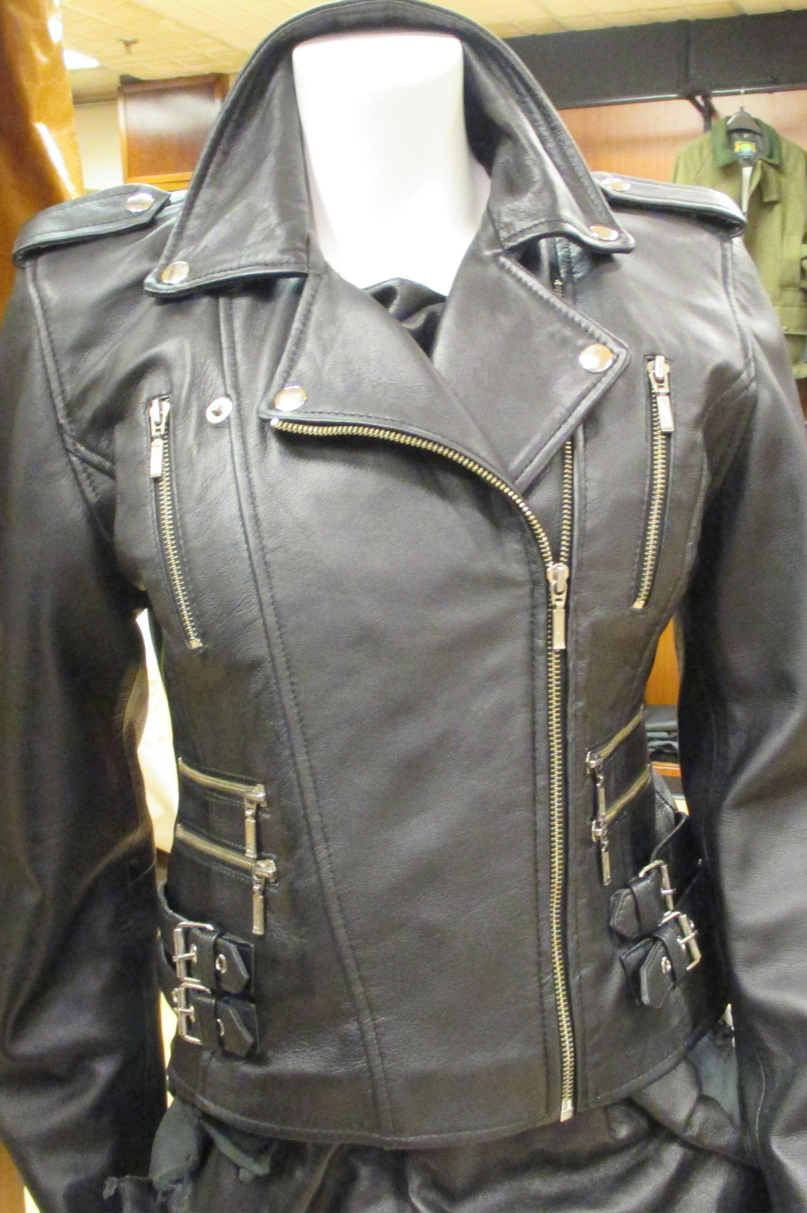 Ladies Biker Style Beautiful Genuine Leather Jacket Rhiana Genuine Leather Jacket Style Rhiana